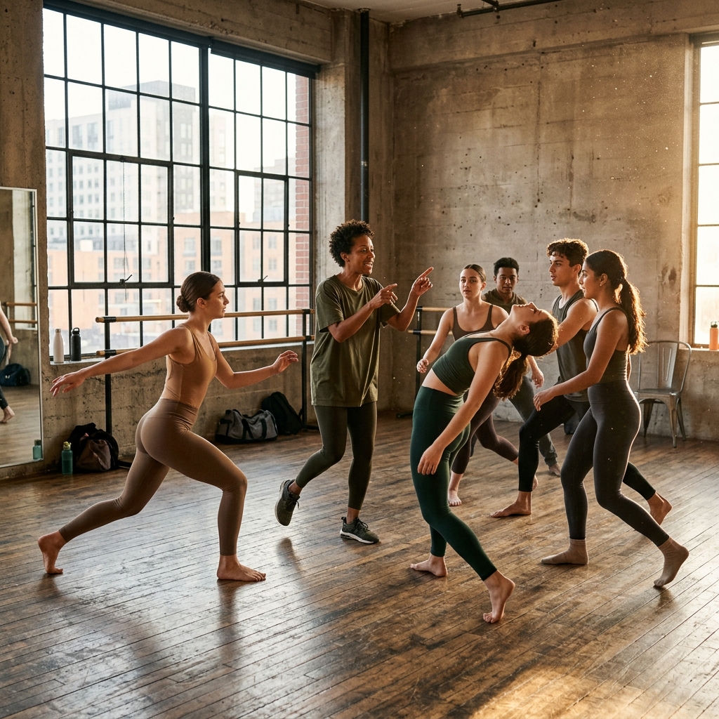 Répétition dans le studio baigné de soleil